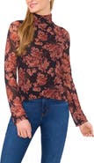 Ted Baker Floral Mesh Turtleneck