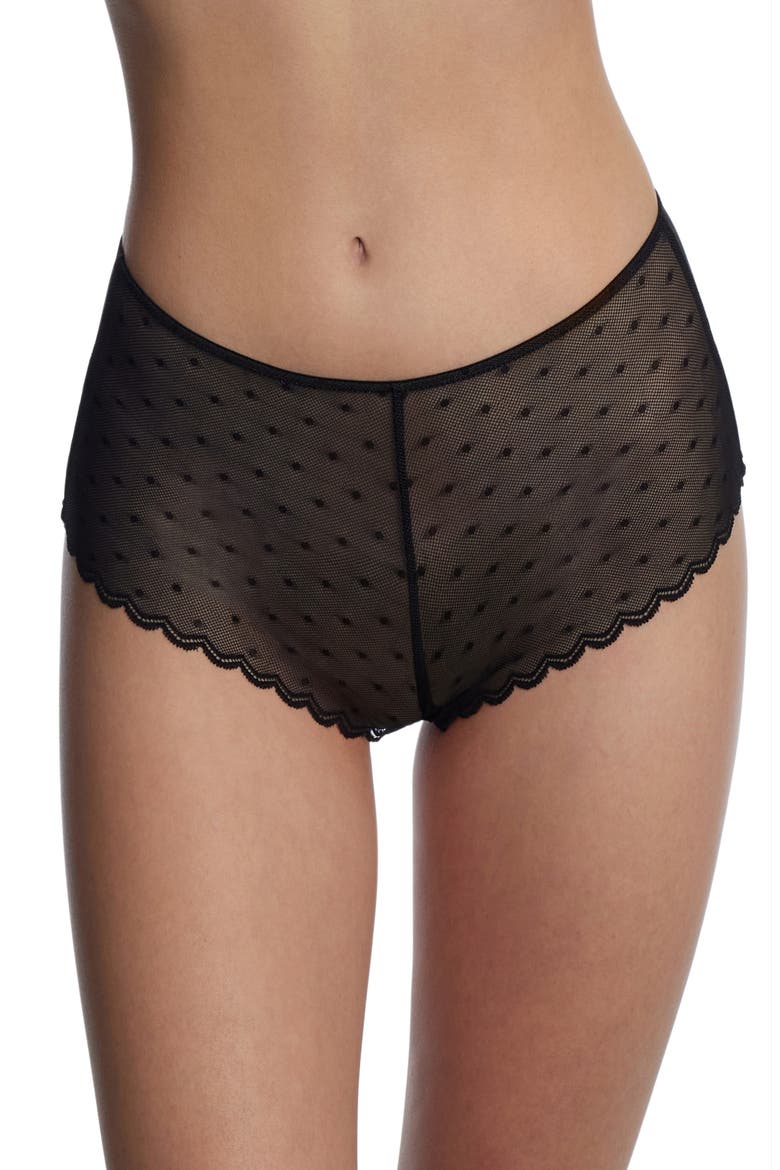 Siren Dotted Lace Hipster, Main, color, BLACK