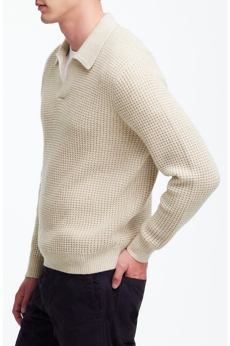 Waffle Johnny Collar Polo, Alternate, color, HEATHER LIGHT SAND
