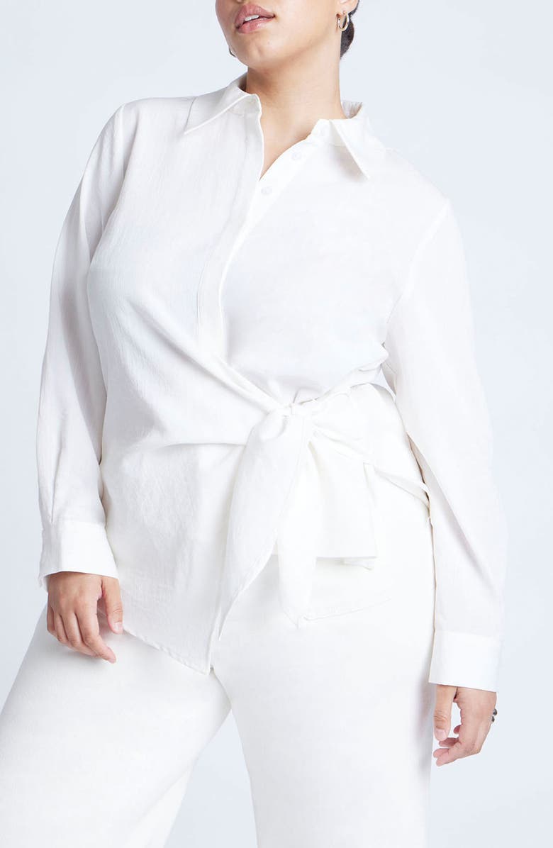 ELOQUII Side Tie Wrap Shirt, Main, color, 