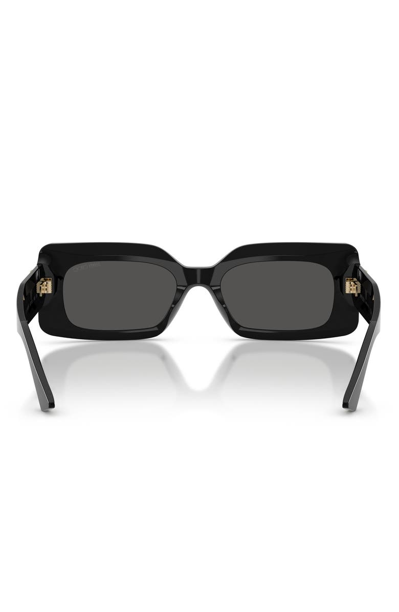 Jimmy Choo 53mm Rectangular Sunglasses, Alternate, color, Black / Dark Grey