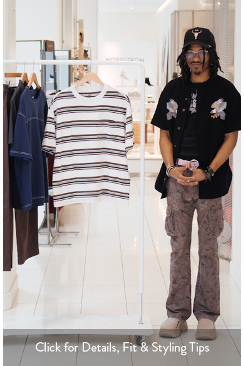 Boxy Stripe Cotton Pocket T-Shirt video