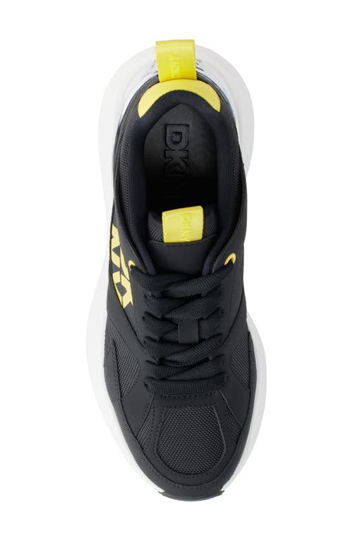 Dkny Zofi Platform Wedge Sneaker In Black
