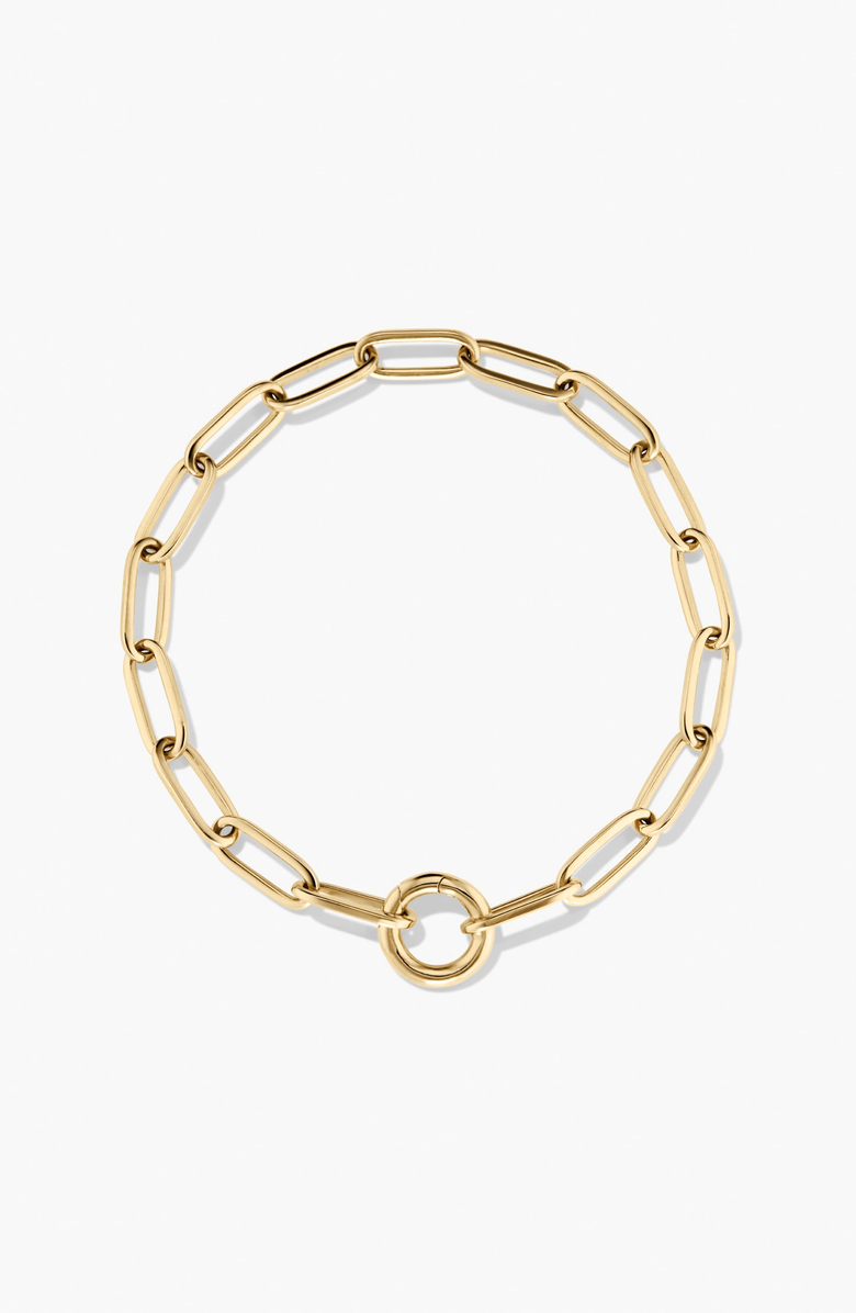 MEJURI Paperclip Chain Charm Bracelet, Main, color, 18K Gold Vermeil
