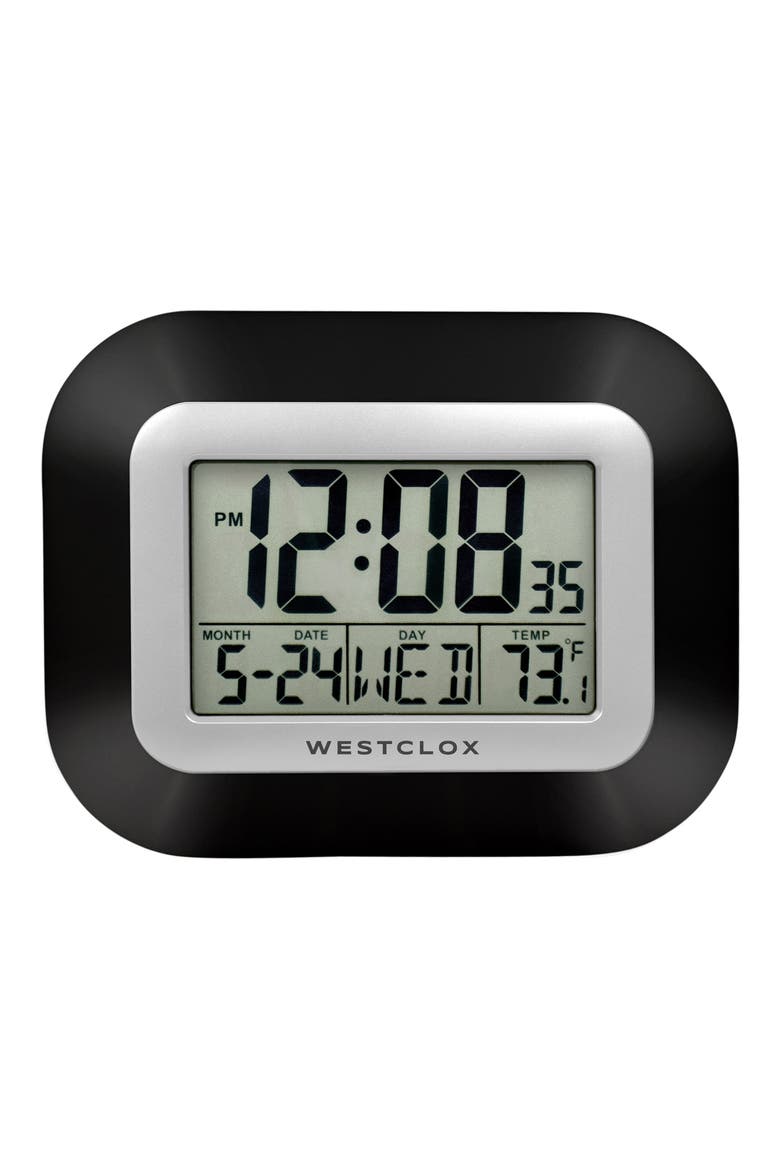 Digital LCD Wall Clock, Main, color, BLACK