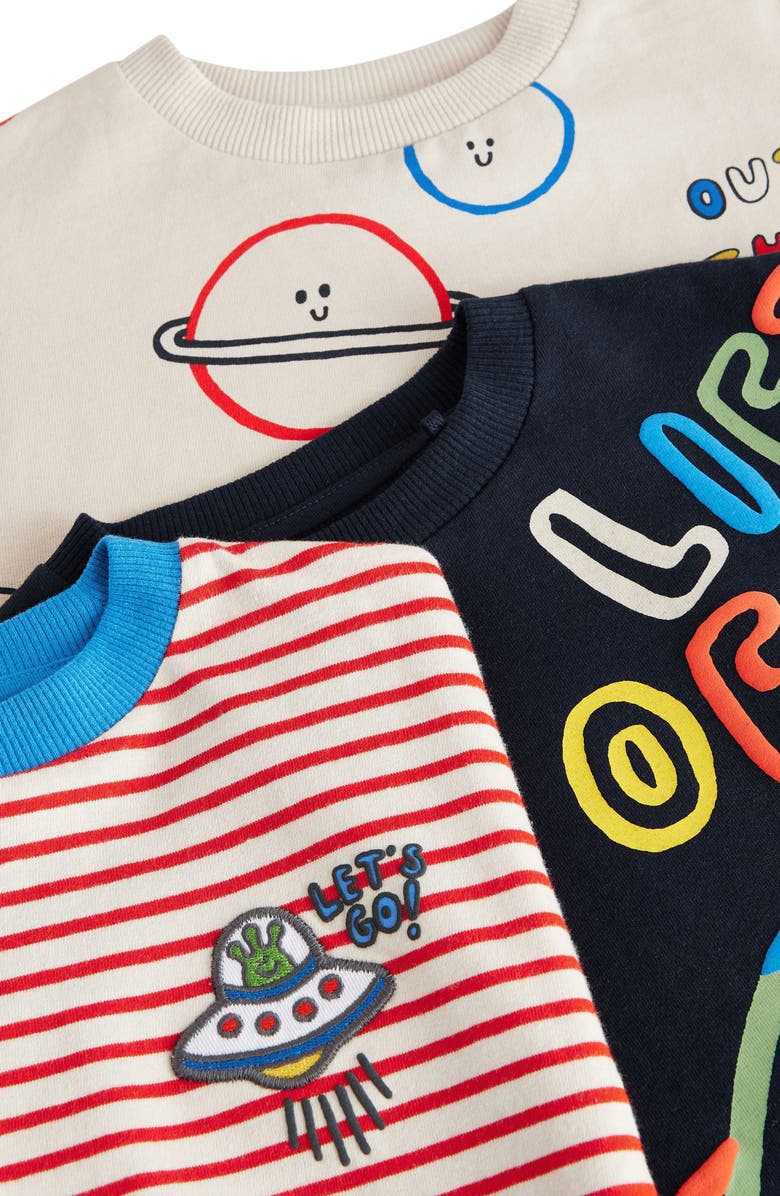 NEXT Kids' Assorted 3-Pack Space Graphic T-Shirts, Alternate, color, 