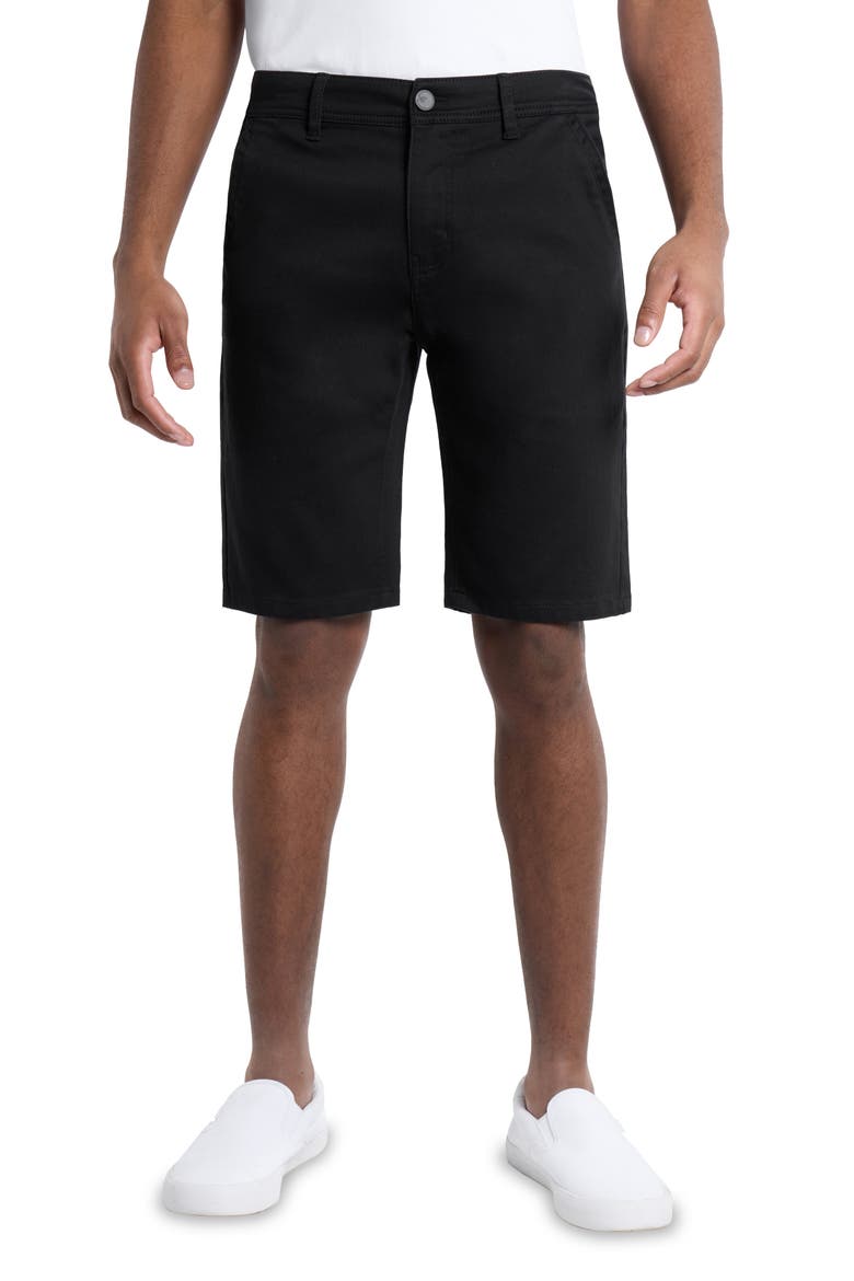 Flat Front Chino Shorts, Main, color, BLACK