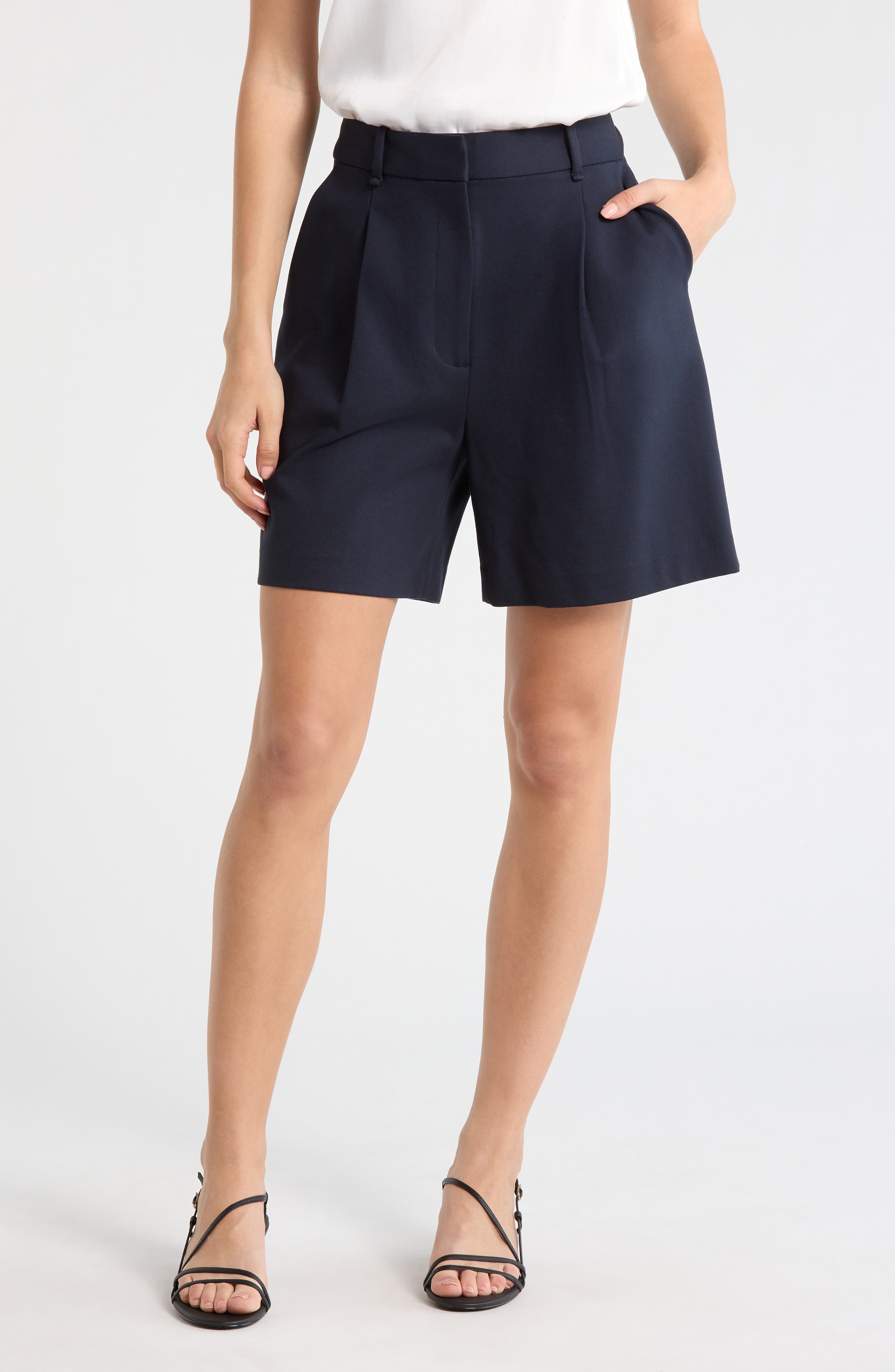 rag & bone Iris Pleated Front Ponte Shorts