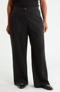 Eileen Fisher High Waist Wide Leg Full Length Organic Cotton Pants