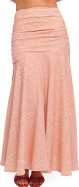 Petal & Pup Lacy Polka Dot Ruched Maxi Skirt