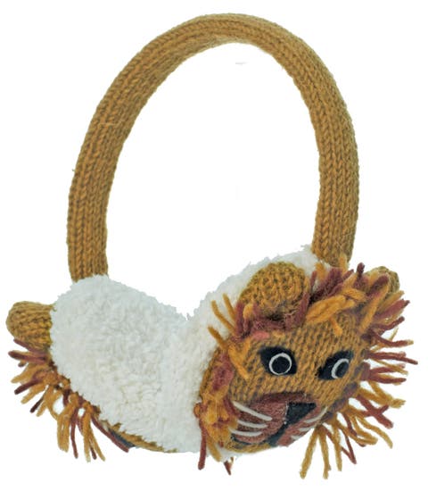 Hand Knit Lion Earmuffs