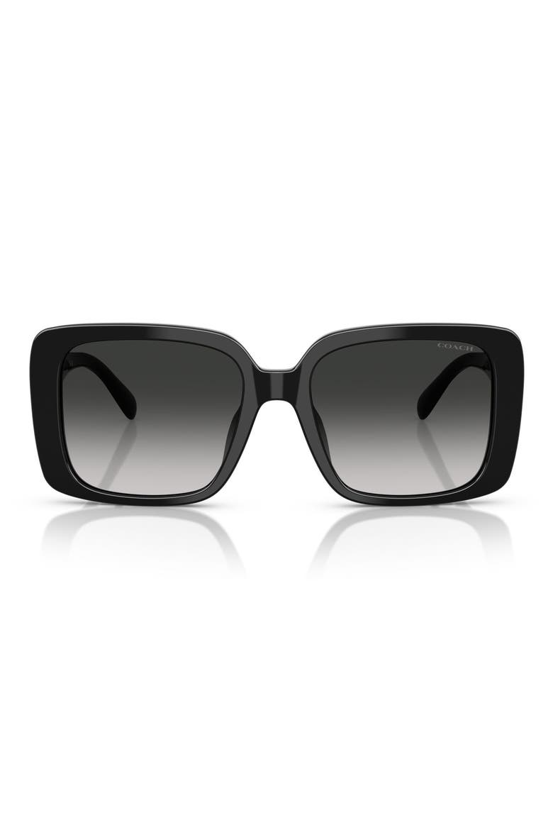 54mm Square Gradient Sunglasses, Main, color, BLACK