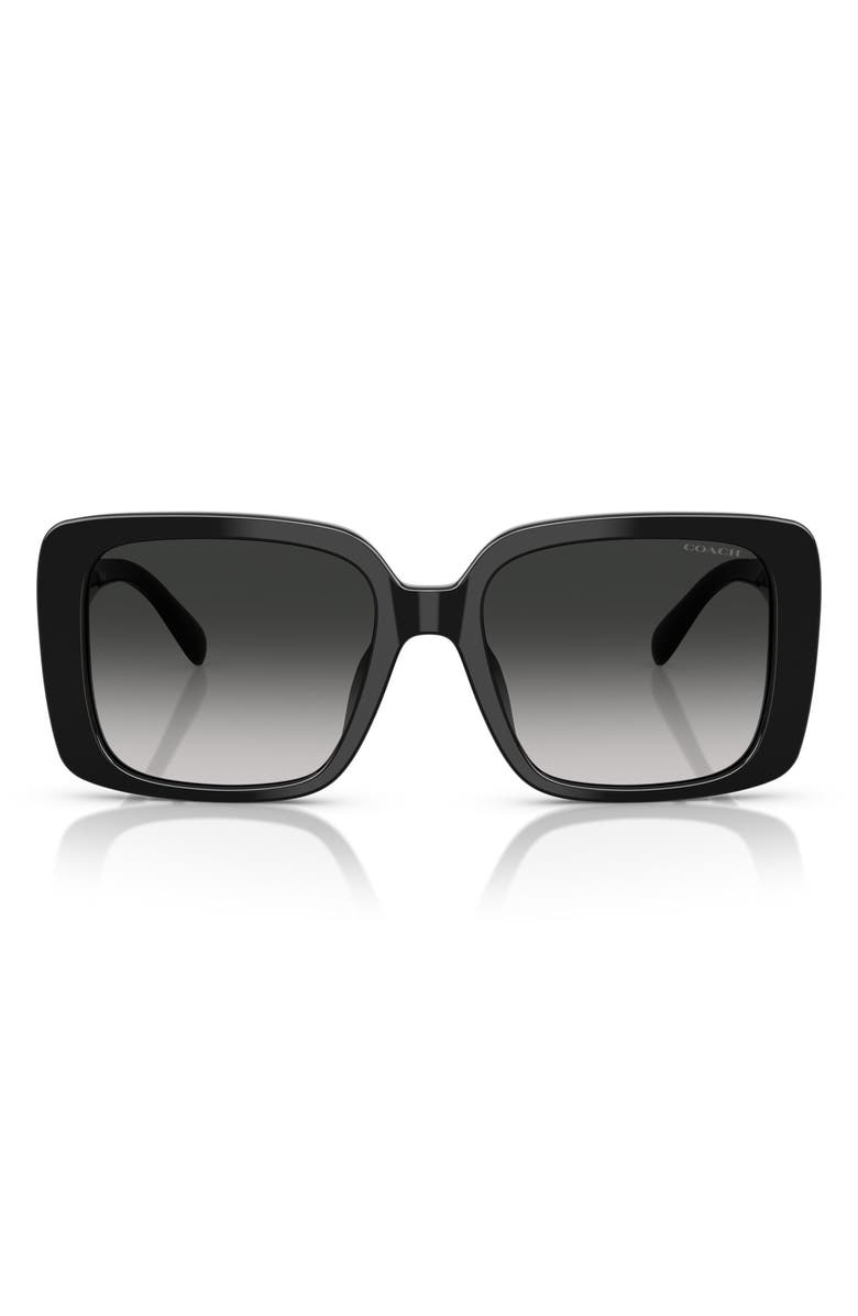 COACH 54mm Square Gradient Sunglasses, Main, color, Black