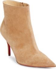 Christian Louboutin Apostropha Pointed Toe Suede Bootie