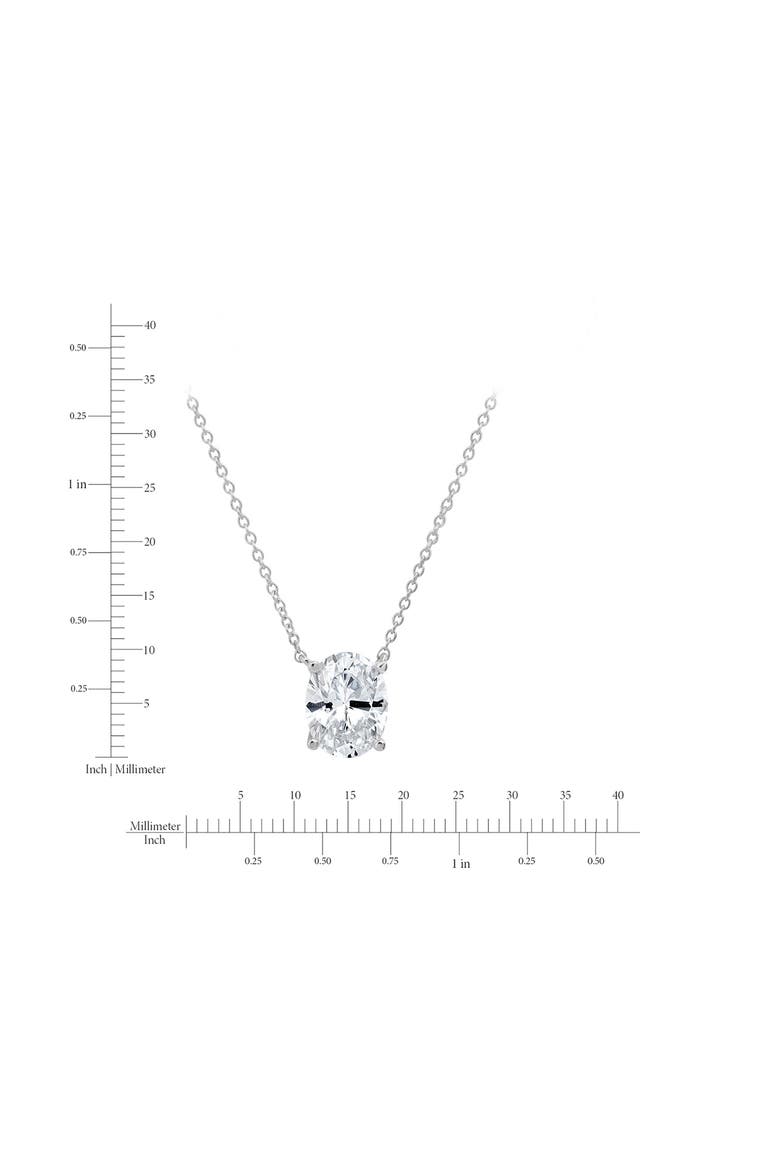 Oval Cut Cubic Zirconia Pendant Necklace, Alternate, color, PURE PLATINUM/ CLEAR STONE