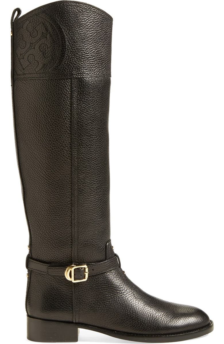 Tory Burch 'Marlene' Leather Riding Boot, Alternate, color,