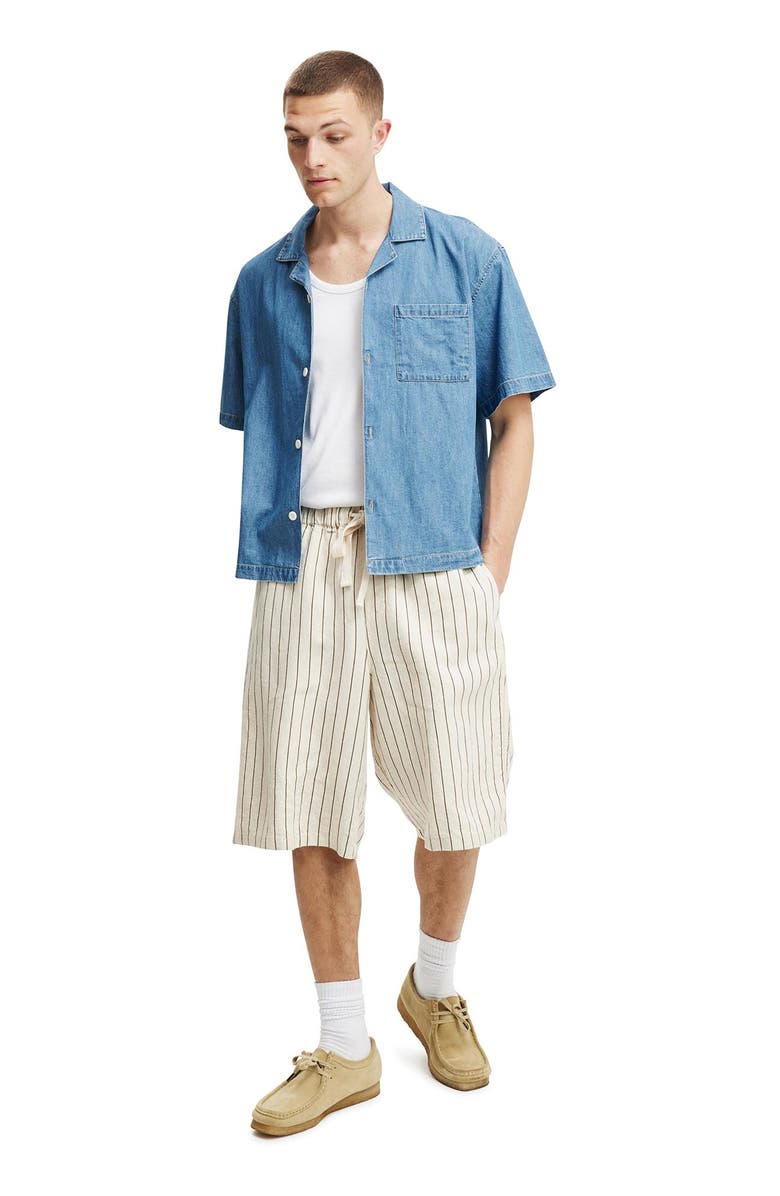 Cotton On Men's Denim Box Fit Short Sleeve Shirt, Alternate, color, 