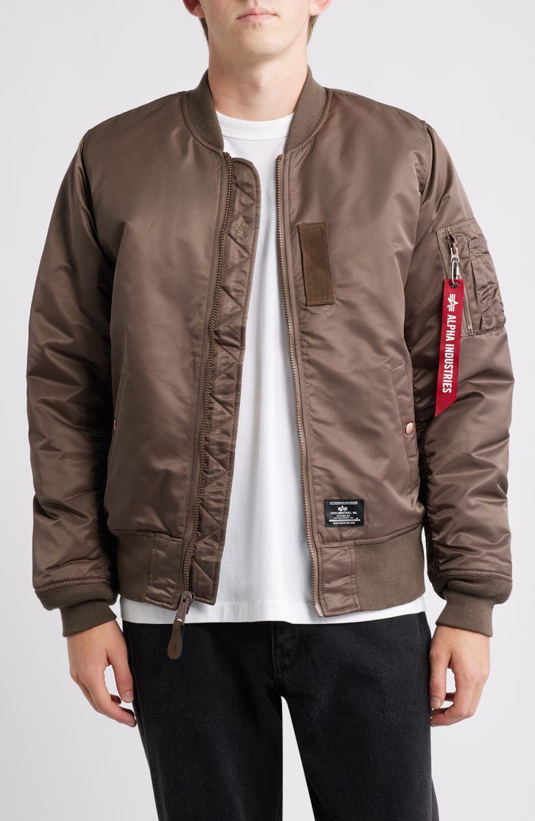 Alpha Industries MA-1 Mod Flight Jacket, Main, color, Coyote Brown