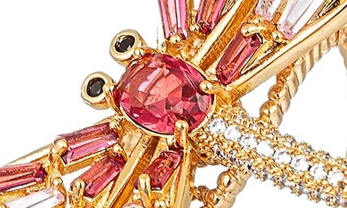 Eye Candy Los Angeles Dragonfly Cubic Zirconia Adjustable Ring In Gold