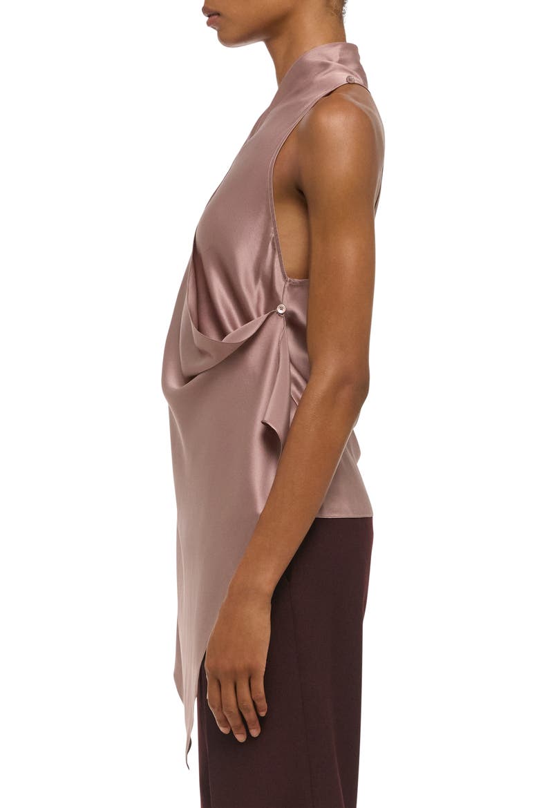 Drape Sleeveless Silk Top, Alternate, color, TEA ROSE