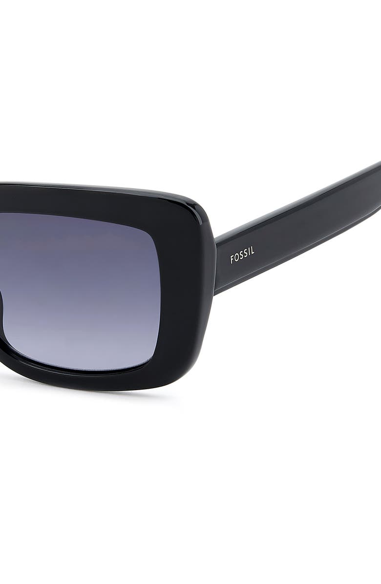 Fossil 52mm Gradient Rectangular Sunglasses, Alternate, color, Black/ Dark Grey Sf