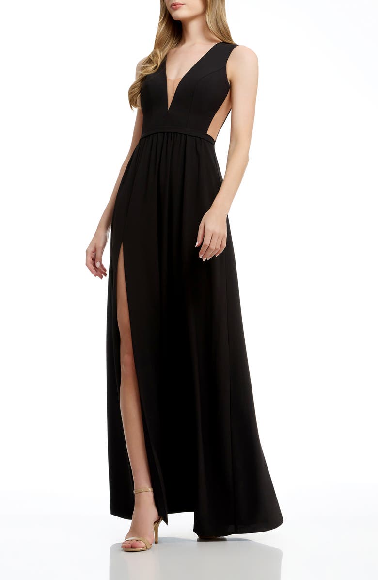 Dress the Population Katrina Illusion Sleeveless Gown, Alternate, color,