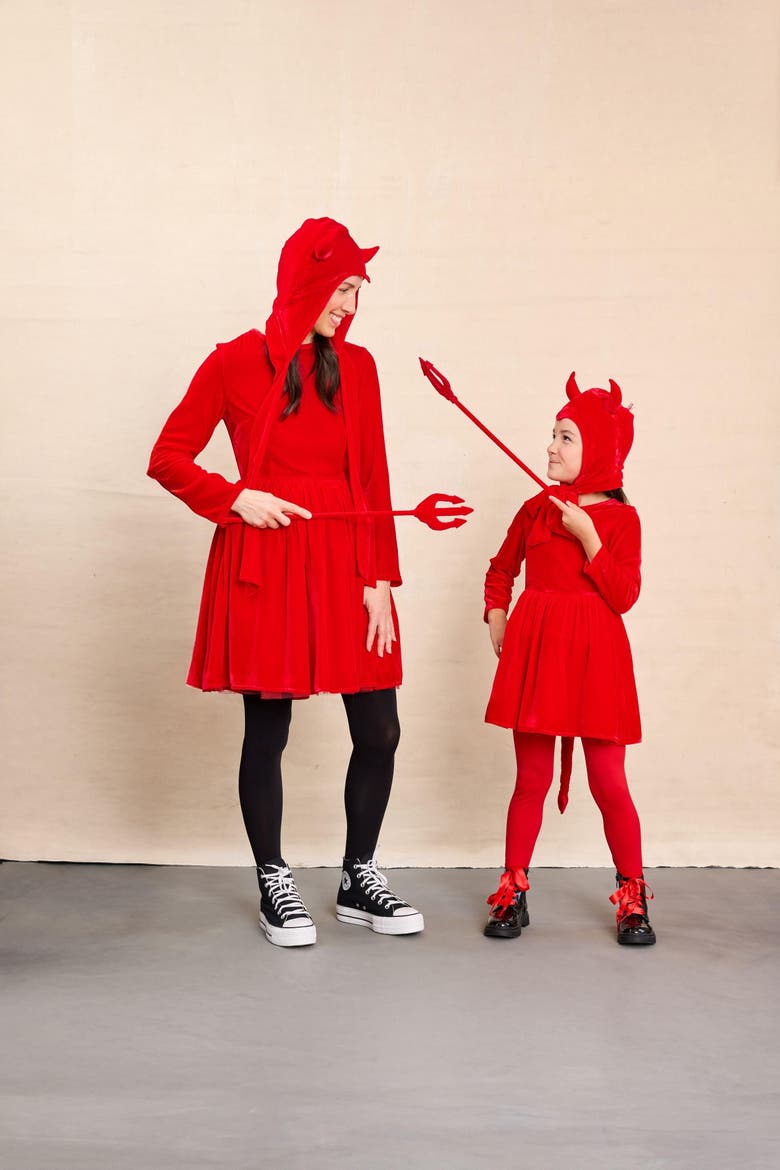 Vintage Devil Cape for Kids, Alternate, color, Red