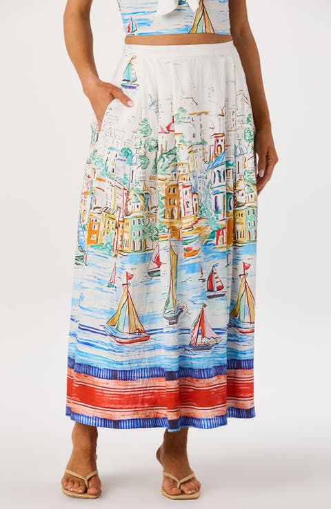 Wendy Island Sketch Maxi Skirt