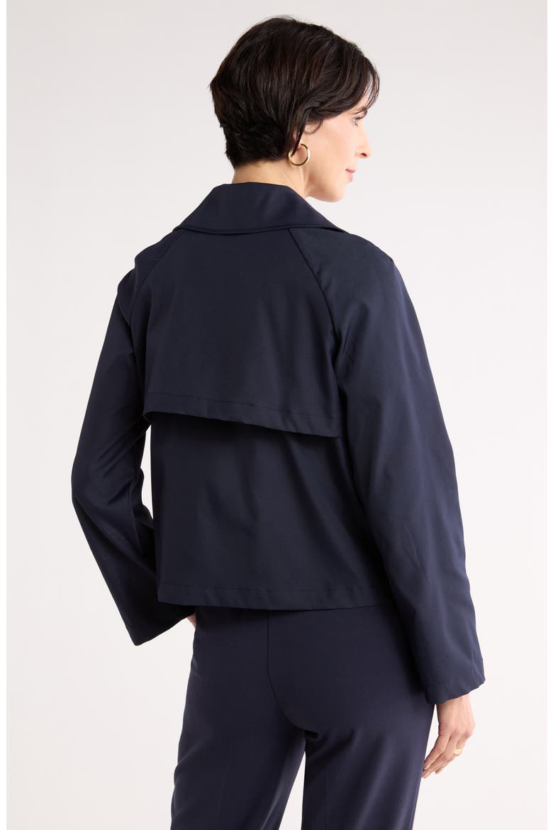 Double Breasted Crop Trench Coat, Alternate, color, NAVY NIGHT