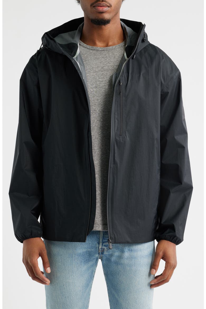 Zafir Hooded Water Resistant Jacket, Main, color, BLACK