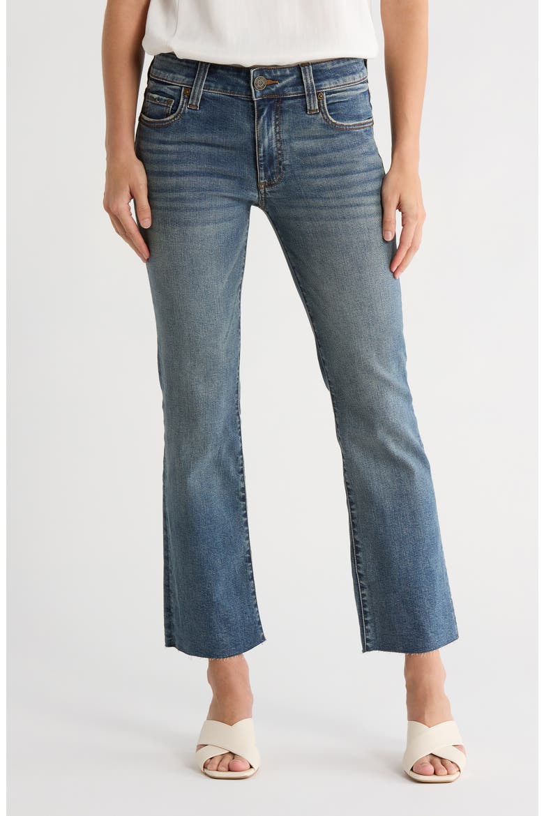 Nikki Raw Hem Ankle Flare Leg Jeans, Main, color, PENSTEMON