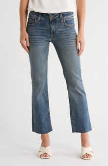 KUT from the Kloth Nikki Raw Hem Ankle Flare Leg Jeans