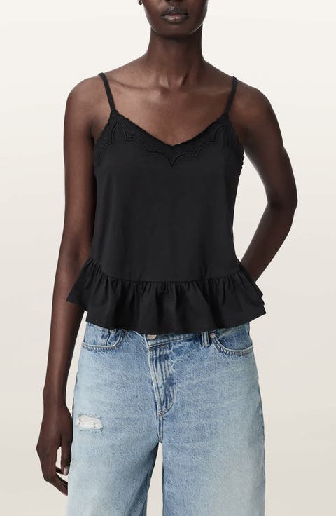 Georgia Lace Trim Peplum Camisole