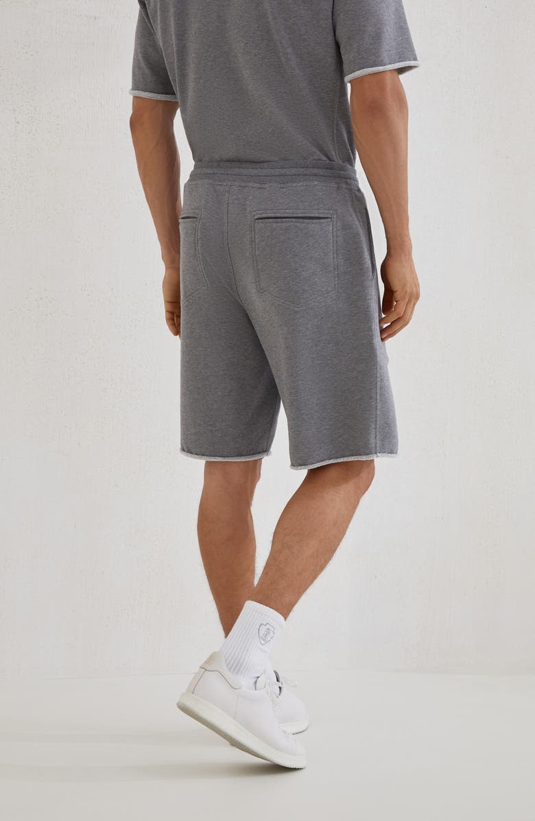 Brunello Cucinelli French terry Bermuda shorts, Alternate, color, Medium Grey