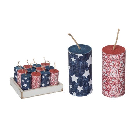 MDF Printed Firework Decor Set of 12 Patriotic Home Decorations Decorative Objects for Festive Celebrations