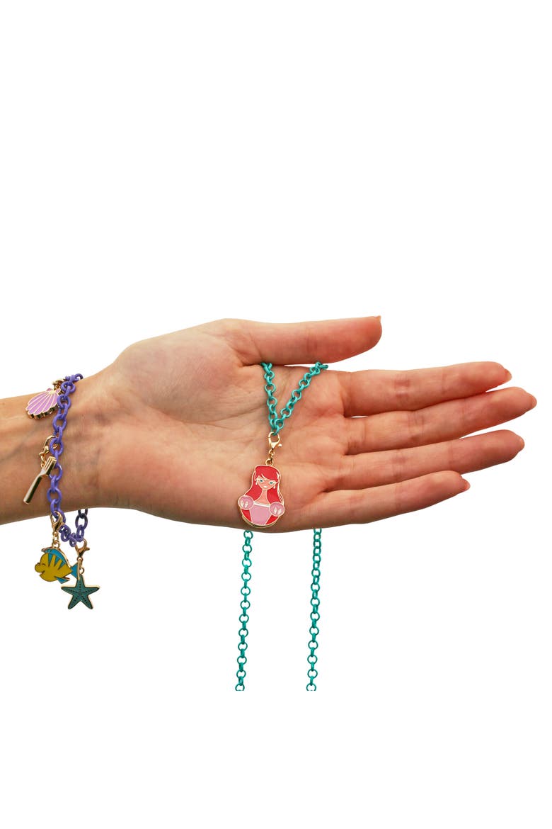 Princess and The Little Mermaid Necklace, Bracelet, and Charms Set, Alternate, color, Multi