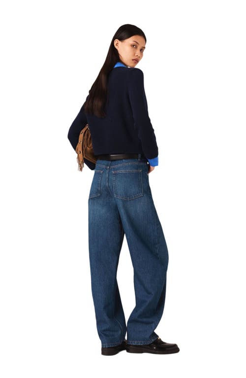 Maje Balloon Jeans With Martingale In Blue