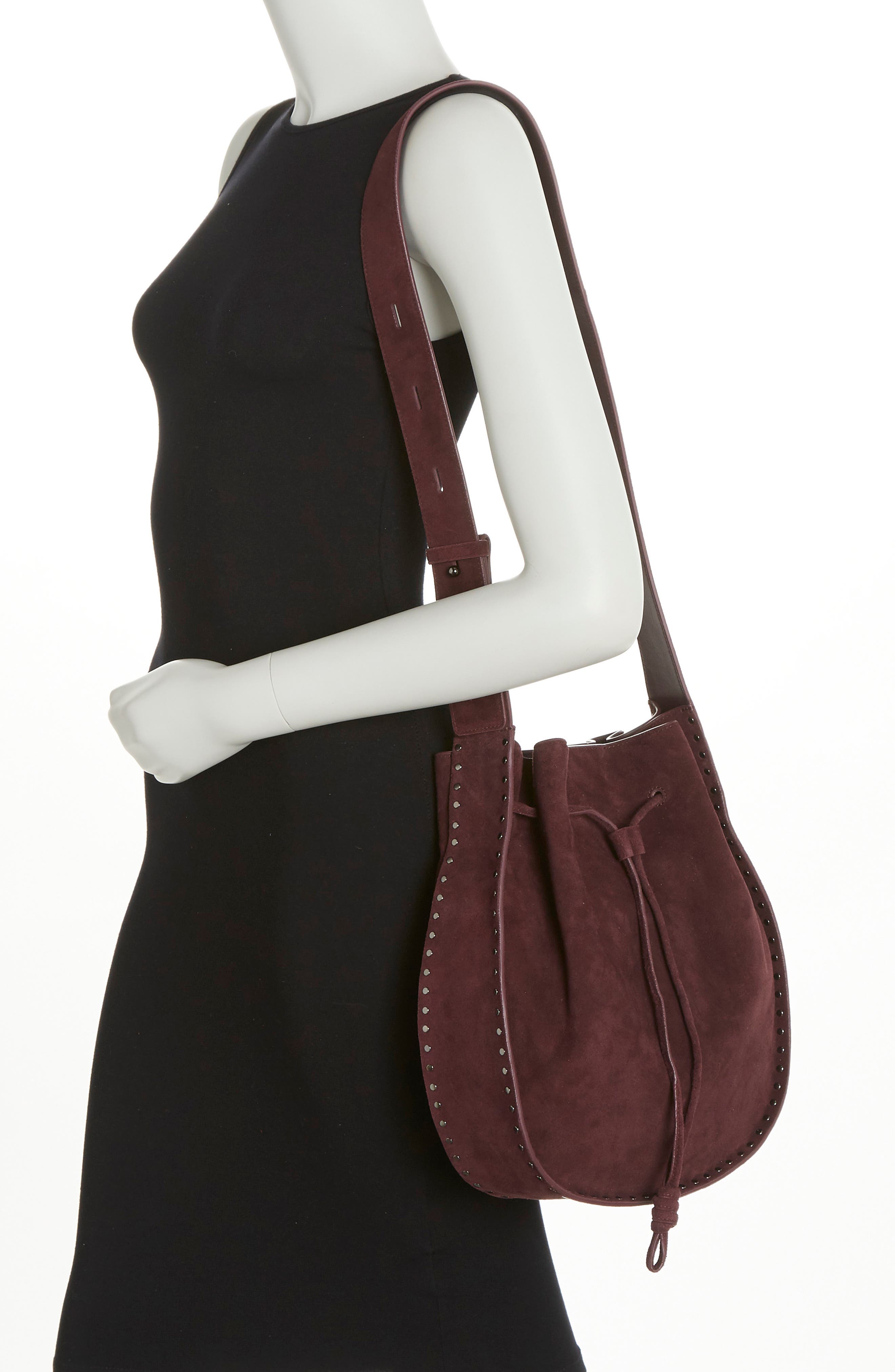 Rebecca Minkoff Nanine Leather Drawstring Shoulder Bag, Alternate, color, 