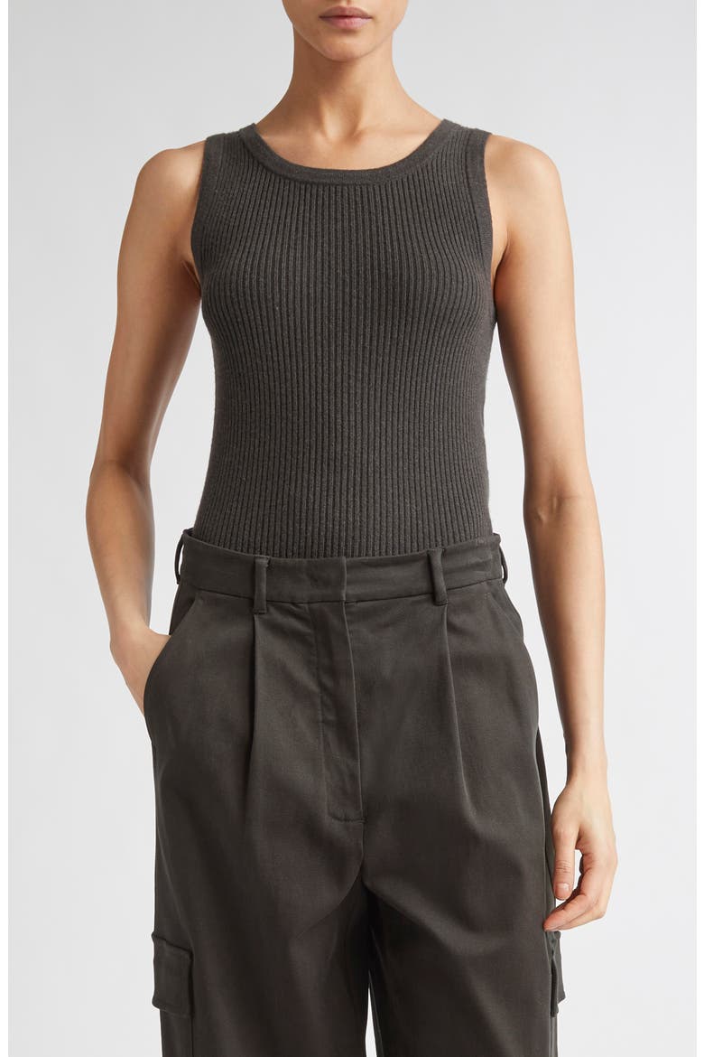 Cipro Wool & Cashmere Sweater Tank, Main, color, GREEN