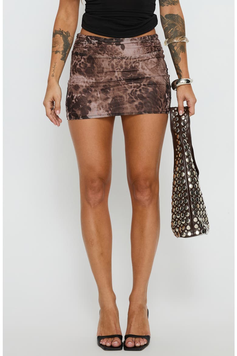 Laniyah Animal Print Mesh Miniskirt, Main, color, ANIMAL MULTI