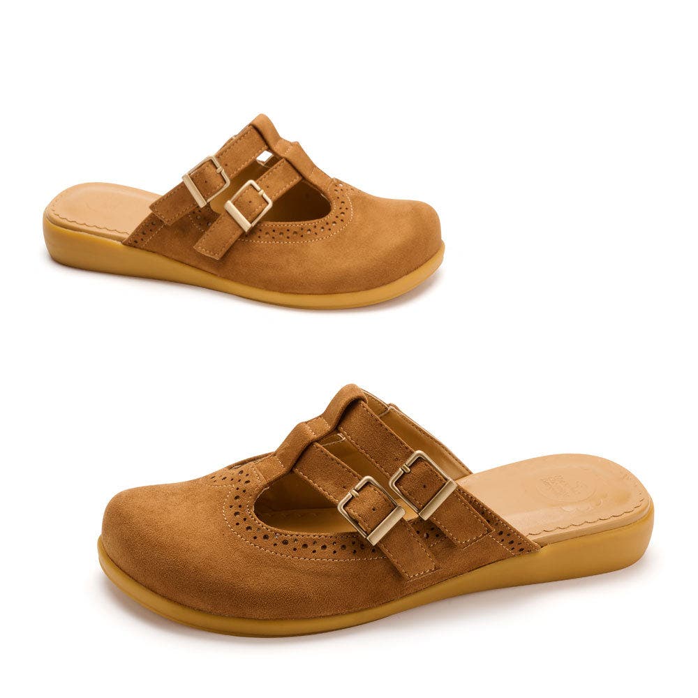 Hot Chocolate Design Camel Suede Women's Mary Jane Clogs, Alternate, color, Camel