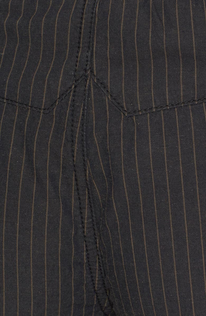 Free People Pinstripe Flare Overalls, Alternate, color, 