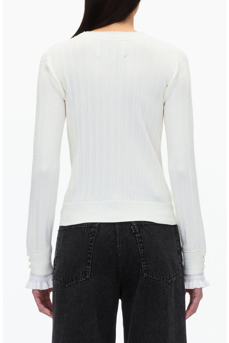 Draped Boatneck Long Sleeve Top, Alternate, color, WHITE