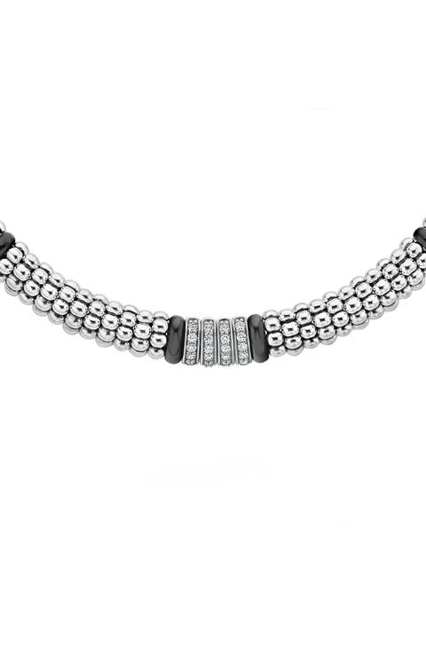 Black Caviar Diamond Rope Necklace