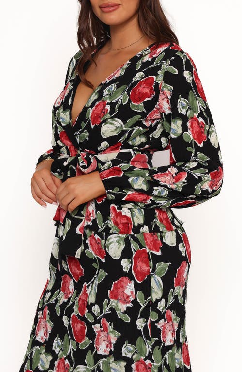Petal And Pup Petal & Pup Minelli Floral Long Sleeve Faux Wrap Top