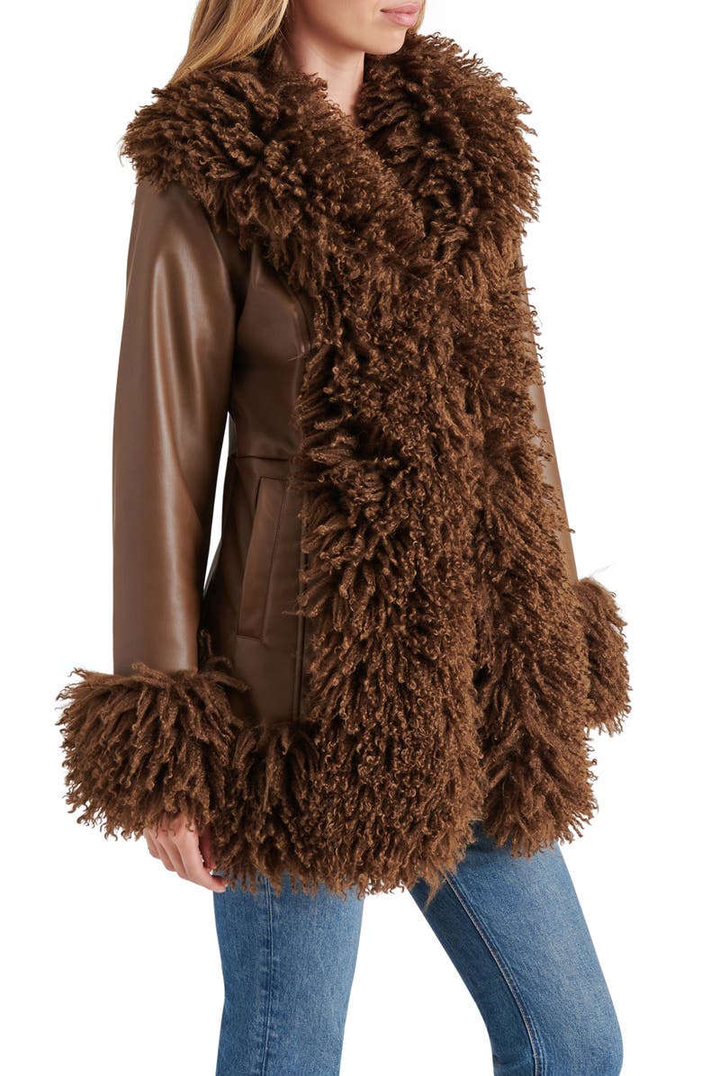 Steve Madden Rivington Faux Shearling Jacket, Alternate, color, 