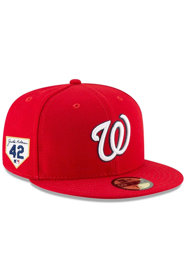 Men's New Era Red Washington Nationals 2024 Jackie Robinson Day 59FIFTY Fitted Hat, Alternate, color, Red