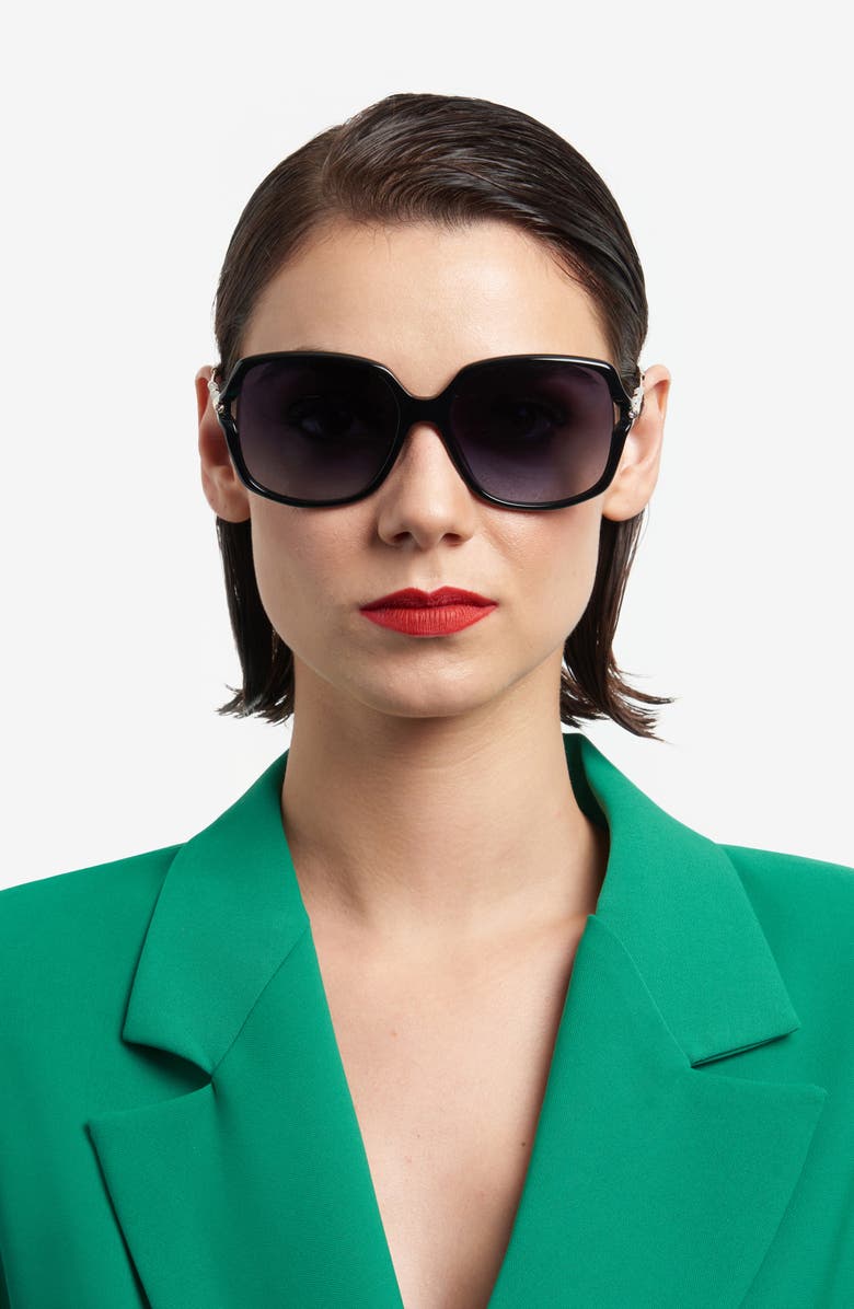 Carolina Herrera 58mm Square Sunglasses, Alternate, color, Black