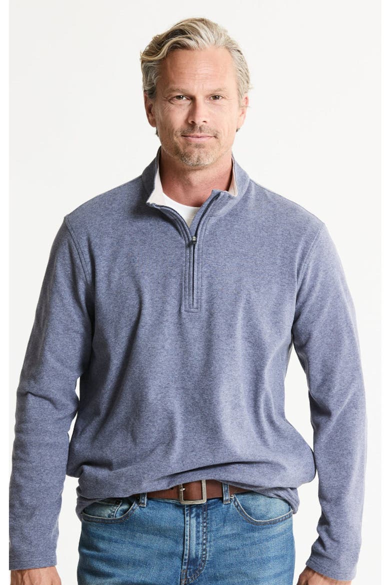 Ultra Soft Heather Pullover Quarter Zip, Main, color, BLUE
