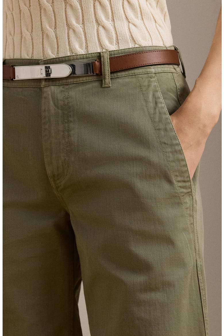 Wide Leg Cotton Twill Pants, Alternate, color, SAGE GREEN